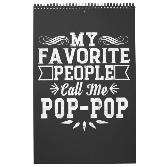Mina favoriter kallar mig Pop-Pop Fars dag T- Kalender (Omslag)