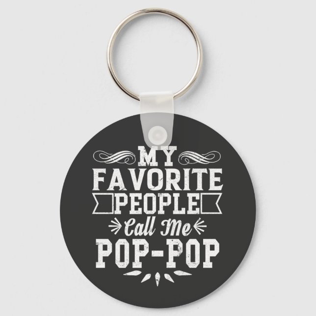Mina favoriter kallar mig Pop-Pop Fars dag T- Nyckelring (Framsida)