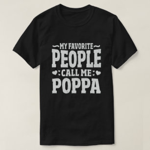 Mina favoriter kallar mig Poppa Funny Grandpa T Shirt