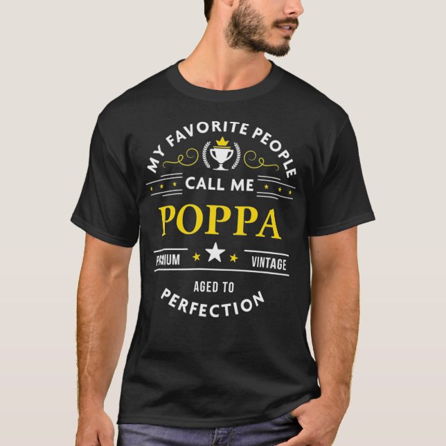Mina favoriter kallar mig Poppa T Shirt (Framsida)