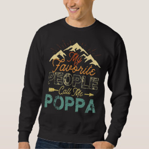 Mina favoriter kallar mig Poppa Vintage Grandpa Lång Ärmad Tröja
