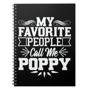 Mina favoriter kallar mig Poppy Fars dag Gift Anteckningsbok