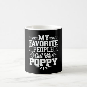Mina favoriter kallar mig Poppy Fars dag Gift Kaffemugg