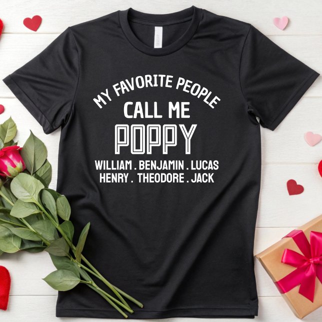 Mina favoriter kallar mig Poppy Grandpa Birthday T Shirt (Skapare uppladdad)
