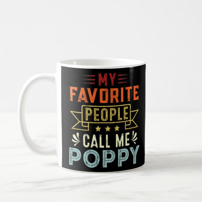 Mina favoriter kallar mig Poppy Retro Pappor Kaffemugg (Vänster)