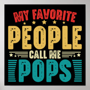 Mina favoriter kallar mig Pops Funny Fars dag Poster