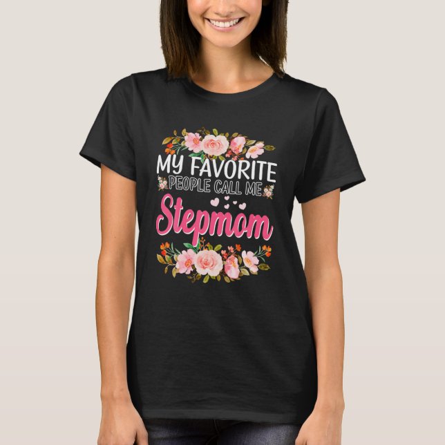 Mina favoriter kallar mig Stepmamma Lycklig Mor T Shirt (Framsida)