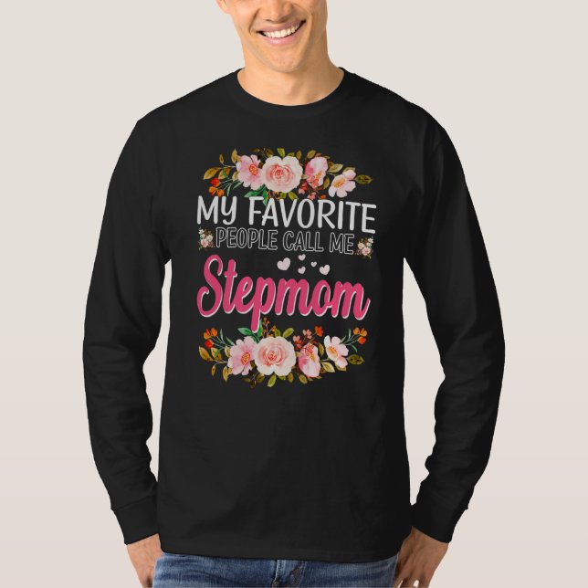 Mina favoriter kallar mig Stepmamma Lycklig Mor T Shirt (Framsida)