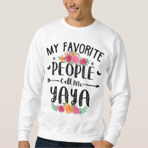 Mina favoriter kallar mig Yaya Mors dag Gift Lång Ärmad Tröja