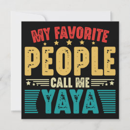 Mina favoriter kallar mig Yaya Vintage Mothers Inbjudningar