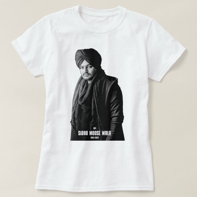 Mina favoriter Punjabi Sidhu Music Moose Wala T Shirt (Design framsida)