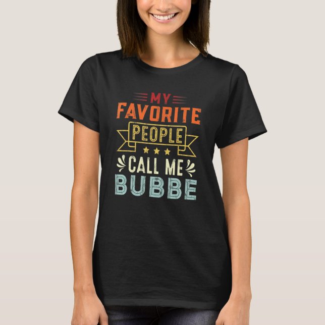Mina favoritfolk kallar mig Bubbe Retro Mor T Shirt (Framsida)