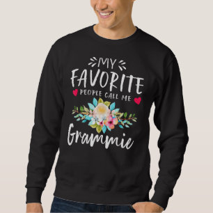 Mina favoritfolk kallar mig Grammie Blommigt Mammo Lång Ärmad Tröja
