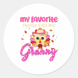 Mina favoritfolk kallar mig Granny Thanksgivi Runt Klistermärke