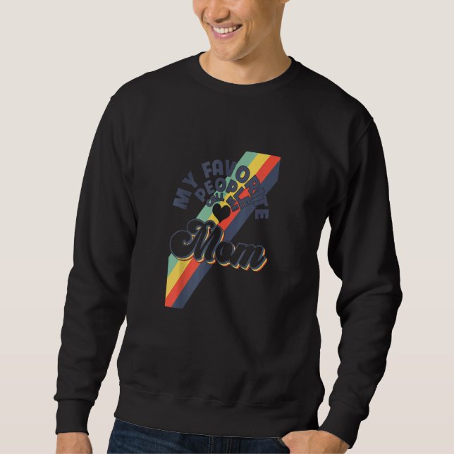 Mina favoritfolk kallar mig Mamma Rainbow Mor Da Lång Ärmad Tröja (Framsida)