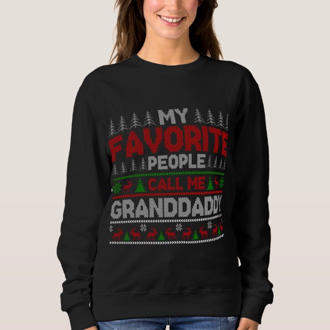 Mina favoritfolk kallar mig morfar Ugly Julafton H T Shirt (Framsida)