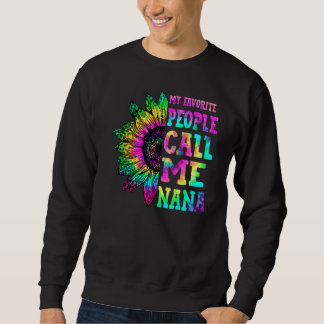 Mina favoritfolk kallar mig Nana Solros Tie Dye Lång Ärmad Tröja