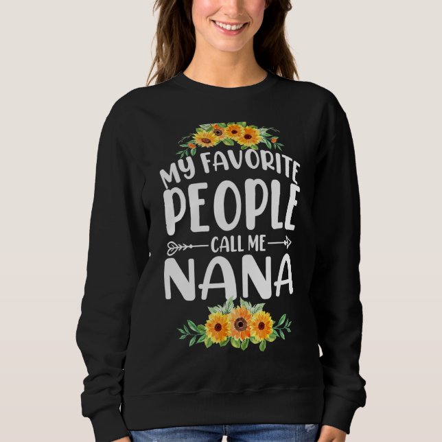 Mina favoritfolk kallar mig Nana Sunblommi Mor T Shirt (Framsida)