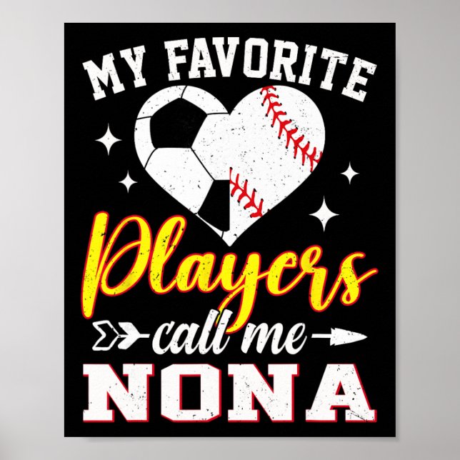 Mina Favoritfotbolls Basebollspelare Kallar Mig No Poster (Framsidan)