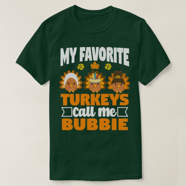 Mina favoritkalkoner kallar mig Bubbie Funny Fall  T Shirt (Design framsida)