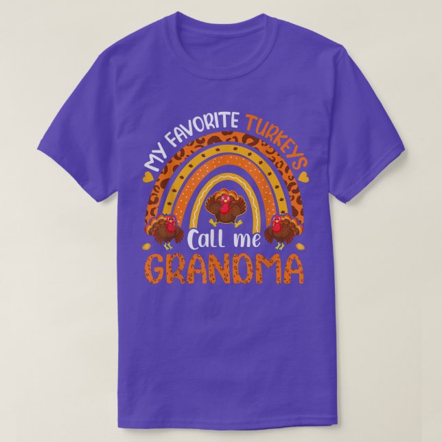 Mina favoritkalkoner kallar mig Grandma Thanksgivi T Shirt (Design framsida)