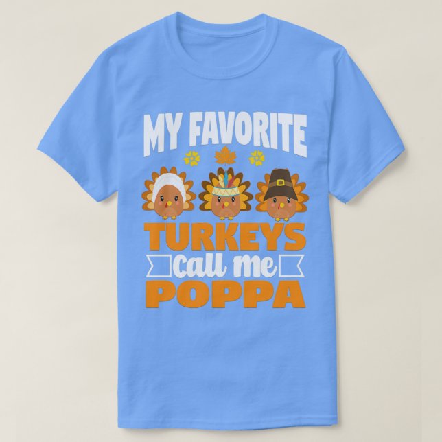 Mina favoritkalkoner kallar mig Poppa Funny Fall T T Shirt (Design framsida)