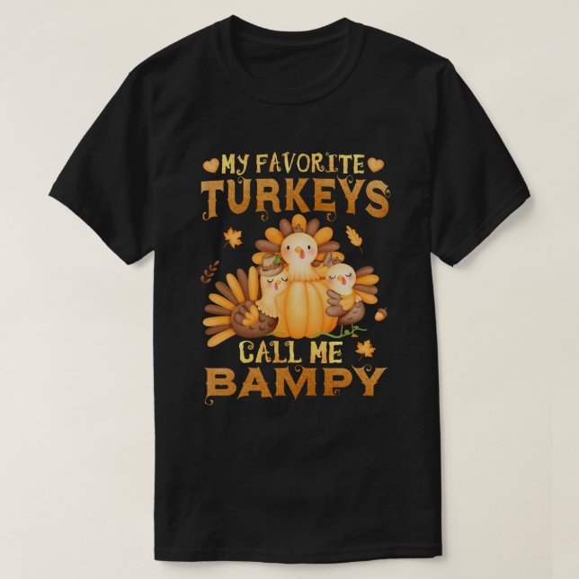Mina favoritkyrkor kallar mig Bampy på Thanksgivin T Shirt (Design framsida)