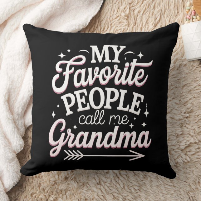Mina favoritmänniskor kallar mig mormor på mors da kudde (Filt)