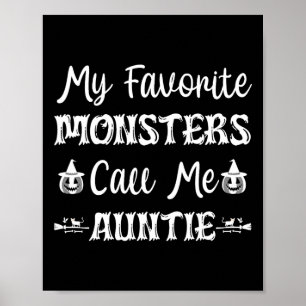 Mina favoritmonster kallar mig Auntie Funny Cat Mo Poster