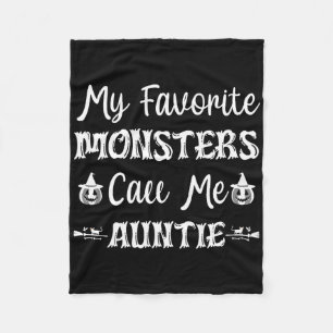 Mina favoritmonster kallar mig Auntie Roligt Cat M Fleecefilt