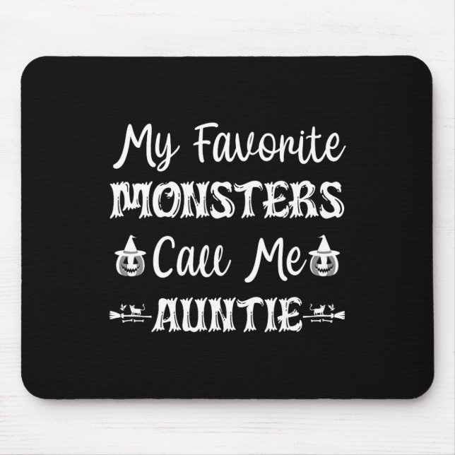 Mina favoritmonster kallar mig Auntie Roligt Cat M Musmatta (Framsidan)