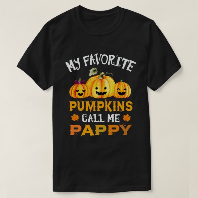 Mina favoritpåsar kallar mig Pappy Funny Halloween T Shirt (Design framsida)