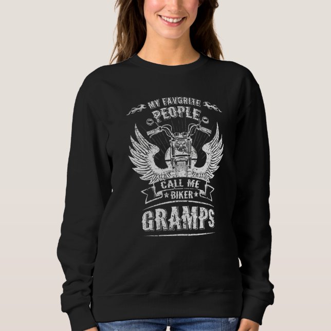 Mina Favoritpersoner Kallar Mig Biker Gramps Farfa T Shirt (Framsida)