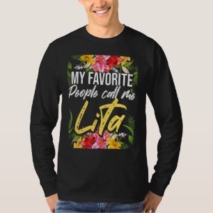 Mina Favoritpersoner Kallar Mig Lita Floral Spansk T Shirt
