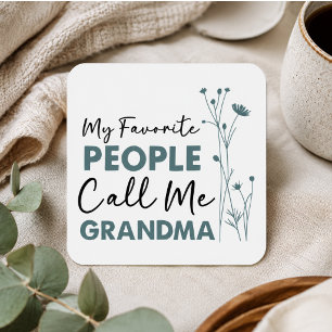Mina Favoritpersoner Kallar Mig Mormor Fyrkantigt Klistermärke