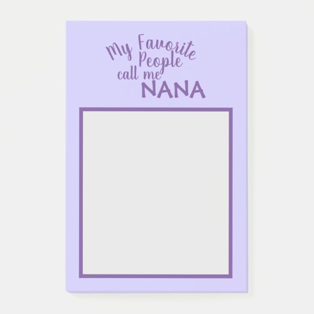Mina Favoritpersoner Kallar Mig Nana Purple Post-it Block (Framsida)