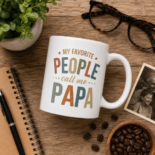 Mina Favoritpersoner Kallar Mig Pappa Retro Vintag Kaffemugg