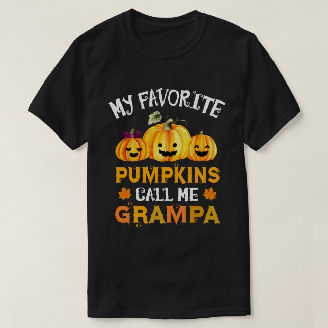 Mina favoritpumpar kallar mig Grampa Halloween T Shirt (Design framsida)