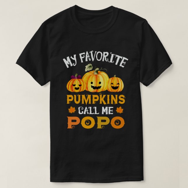 Mina favoritpumpar kallar mig Popo Funny Halloween T Shirt (Design framsida)