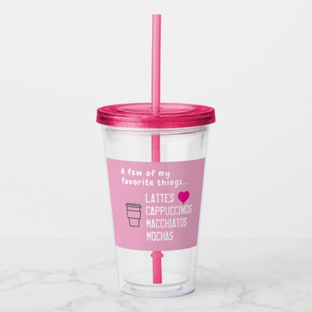 Mina Favoritsaker Iced Coffee Rosa  Take Away Mugg (Framsida)