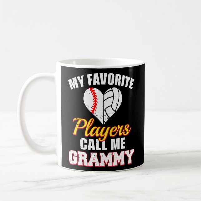 Mina favoritspelare kallar mig Grammy Baseball Vol Kaffemugg (Vänster)