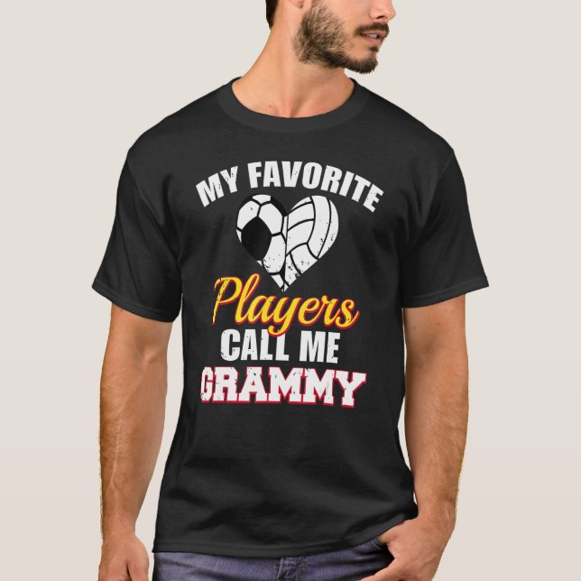 Mina favoritspelare kallar mig Grammy Ocer Volleyb T Shirt (Framsida)