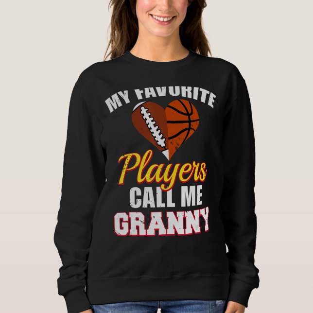 Mina favoritspelare kallar mig Granny Football Bas T Shirt (Framsida)