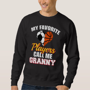 Mina Favoritspelare Kallar Mig Granny Fotboll Bask Lång Ärmad Tröja