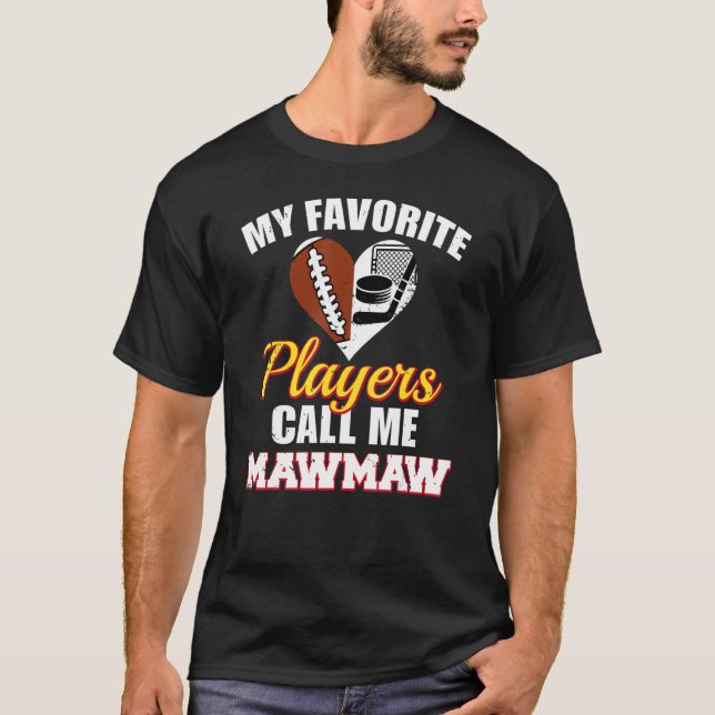 Mina favoritspelare kallar mig MawMaw Football Hoc T Shirt (Framsida)
