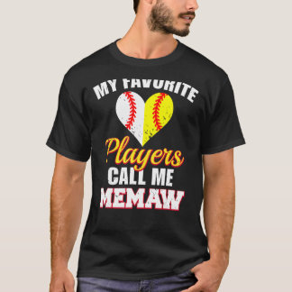 Mina favoritspelare kallar mig Memaw Baseball Soft T Shirt