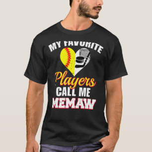 Mina favoritspelare kallar mig Memaw Softball Hock T Shirt
