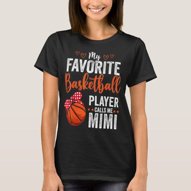 Mina favoritspelare kallar mig Mimi Basketball Mim T Shirt (Framsida)