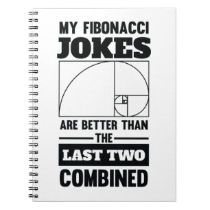 Mina Fibonacci Jokes Funny Math Spiral Joke Anteckningsbok
