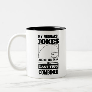 Mina Fibonacci Jokes Funny Math Spiral Joke Två-Tonad Mugg